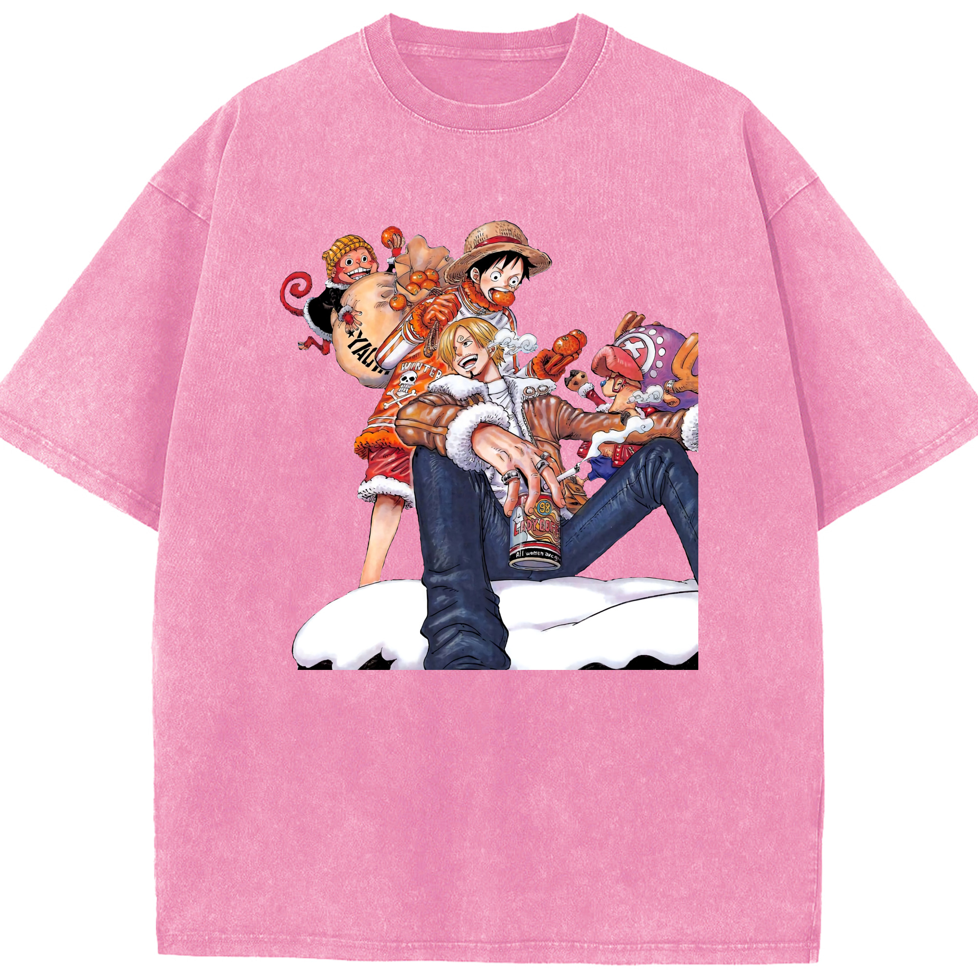 ワンピース サンジ ONE PIECE Sanji 綿100% ヴィンテージ風 半袖Tシャツ（フロントプリント）